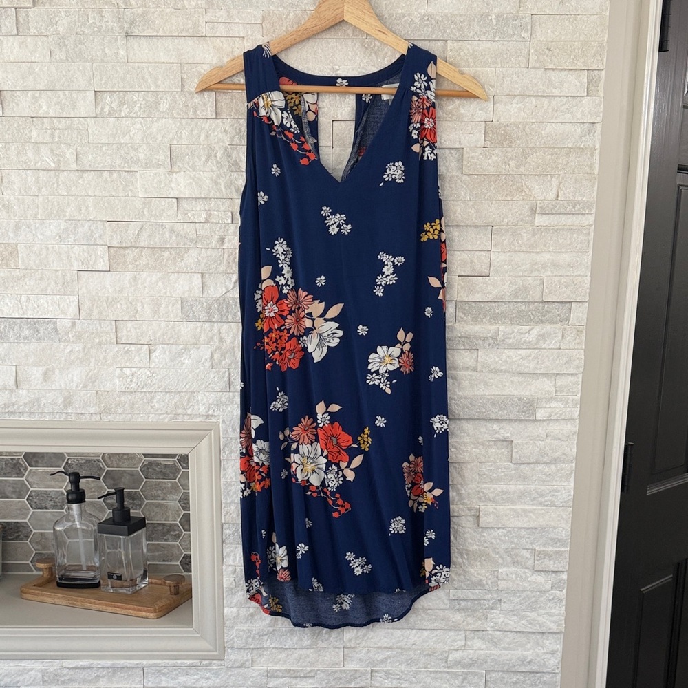 Old Navy Navy Floral Midi Dress